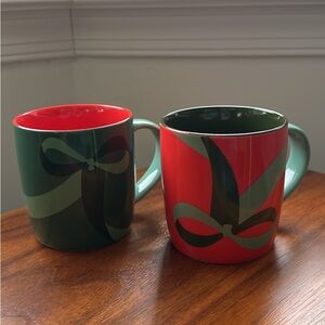 Starbucks 11oz. Red and Green Ceramic Mug Set